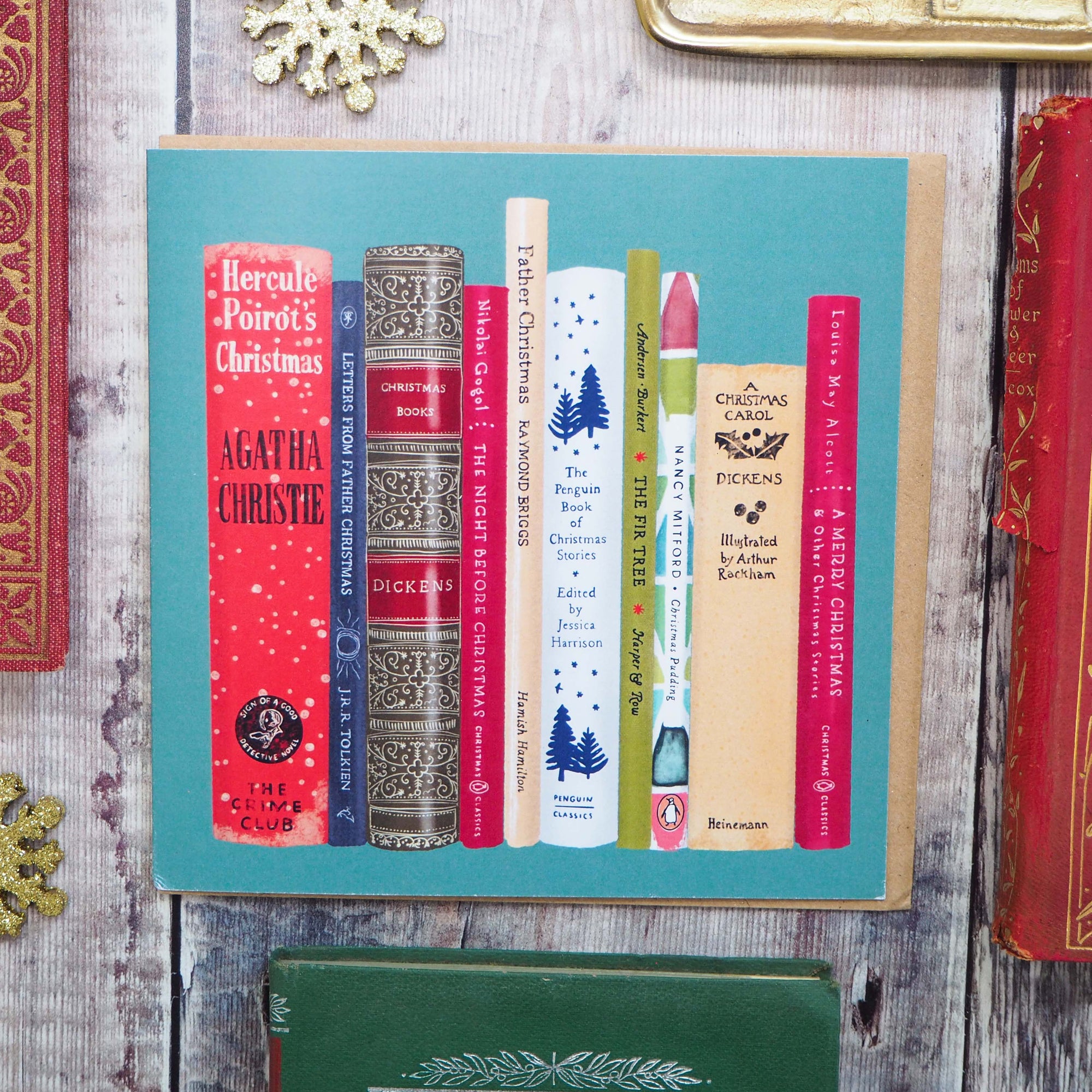 Literary Book Spines Christmas Card