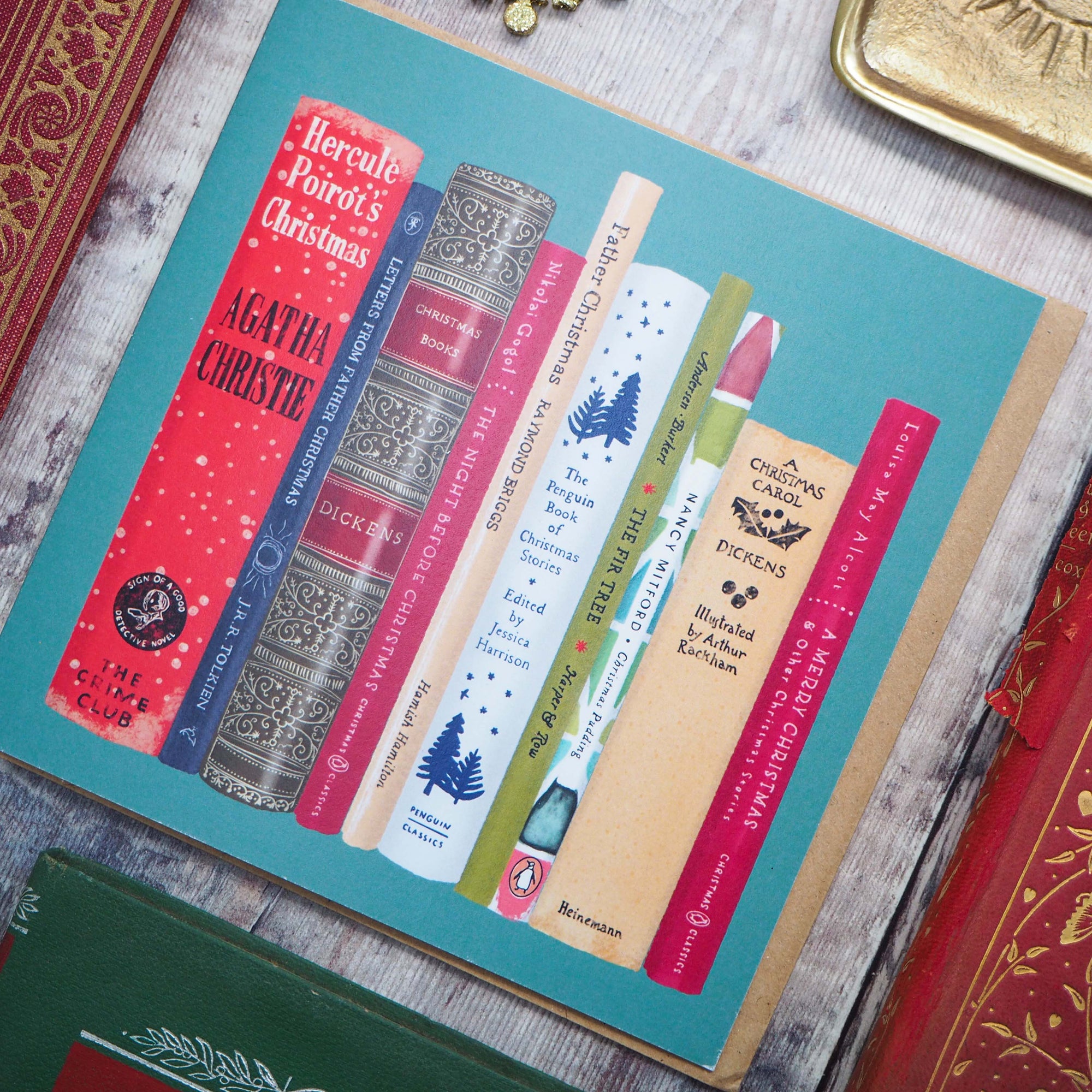 Literary Book Spines Christmas Card